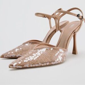 Zara Women's Blush Sequin Heels